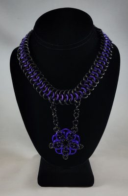 Purple & Black 5-Point Celtic Star Necklace