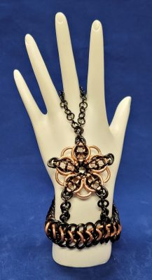 Copper & Black Lg. 5-Point Hand Flower Bracelet