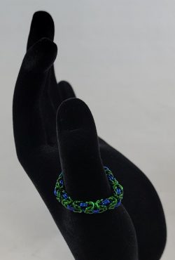 Green & Blue Byzantine Finger Ring